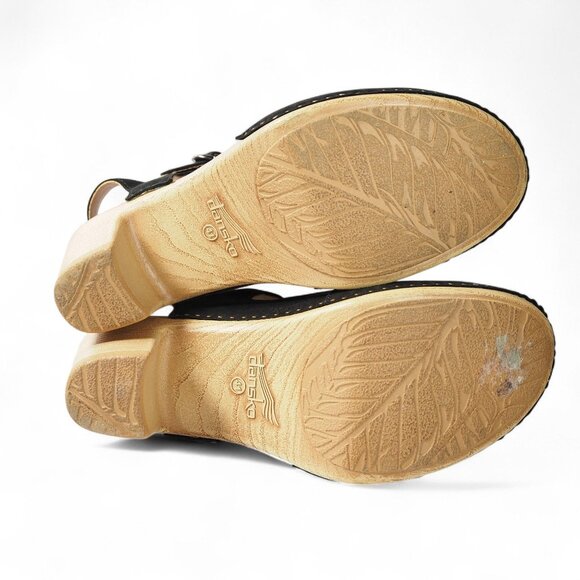 Dansko Black and Tan Women's Sandals - Picture 8 of 13